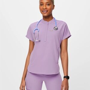FIGS Lilac Mandarain-Collar Medical Tunic